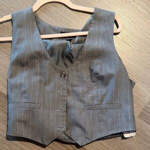 Forever 21 Charcoal Pinstripe Vest
